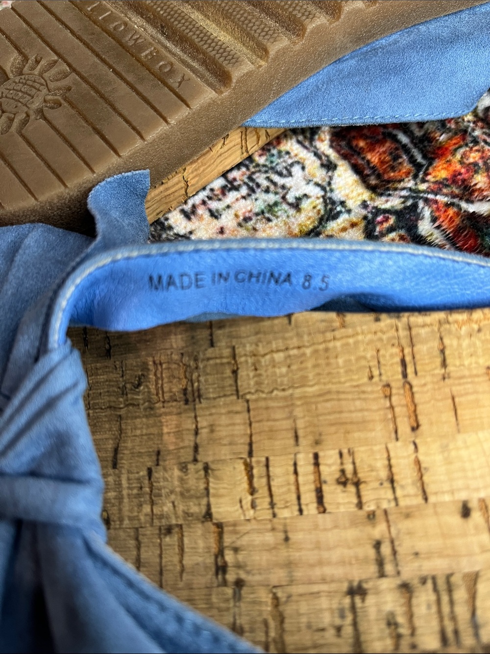 Yellow Box Light Blue Bow Cork Slide Sandals - Picture 6 of 6